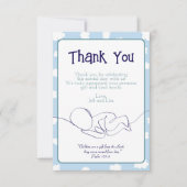 Baby shower Boy Blue Sky Clouds en Bijbelverzen Bedankkaart (Voorkant)