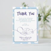 Baby shower Boy Blue Sky Clouds en Bijbelverzen Bedankkaart (Staand voorkant)
