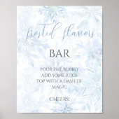 Baby Shower Boy Blue Snowflake Mom-osa Bar  Poster (Voorkant)