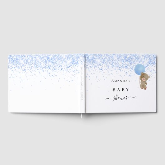Baby shower Boy Blue Teddybeer Gastenboek (Volledig)