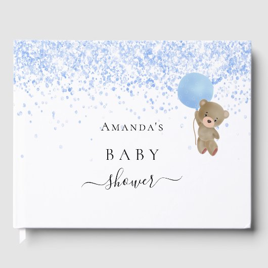 Baby shower Boy Blue Teddybeer Gastenboek (Voorkant)