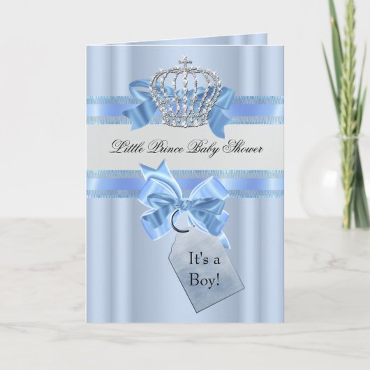 Baby shower Boy Blue White Prince Crown (Voorkant)