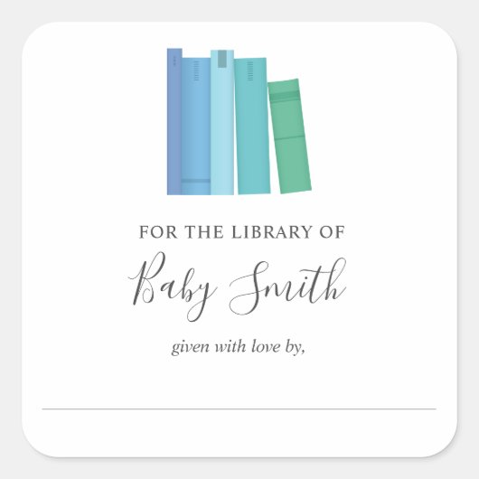Baby shower Boy Bookplate Sticker (Voorkant)