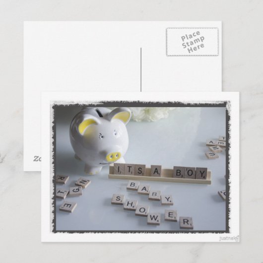 Baby shower Boy Briefkaart (Voorkant / Achterkant)