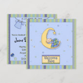 Baby shower Boy decoratief ontwerp Kaart (Voorkant / Achterkant)