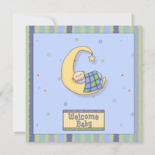 Baby shower Boy decoratief ontwerp Kaart (Voorkant)