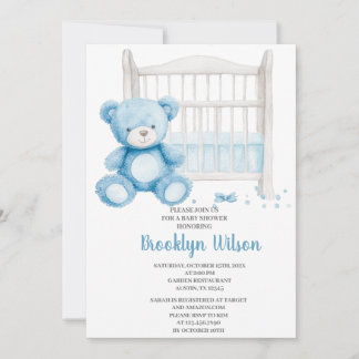 Baby Shower Boy Elephant Invitation Kaart