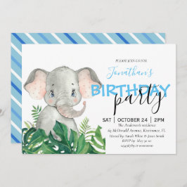 Baby shower Boy Elephant Uitnodiging
