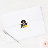 Baby shower Boy Football Ronde Sticker (Envelop)