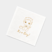 Baby shower Boy Gender Reveal Folie Servetten (Links)