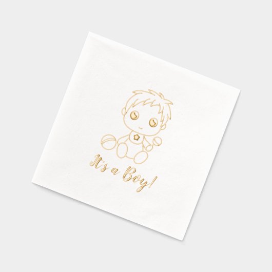 Baby shower Boy Gender Reveal Folie Servetten (Links)