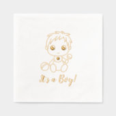 Baby shower Boy Gender Reveal Folie Servetten (Voorkant)