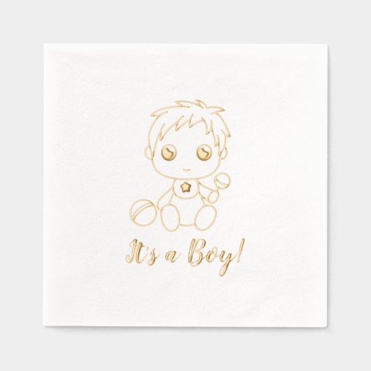 Baby shower Boy Gender Reveal Folie Servetten (Voorkant)