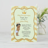 baby shower BOY, gouden chevron, munt en goud. Kaart (Staand voorkant)