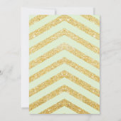 baby shower BOY, gouden chevron, munt en goud. Kaart (Achterkant)
