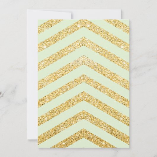 baby shower BOY, gouden chevron, munt en goud. Kaart (Achterkant)
