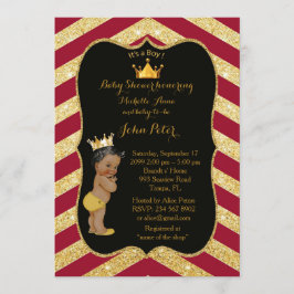 baby shower BOY, gouden Chevron-stijl chivalerie, Kaart