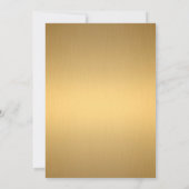 Baby shower BOY, gouden strip, blauw & goud. Kaart (Achterkant)