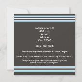 Baby shower BOY Grijs Lichtblauw Modern Invitation Kaart (Achterkant)