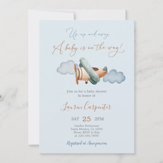Baby shower Boy Invitation Kaart (Voorkant)