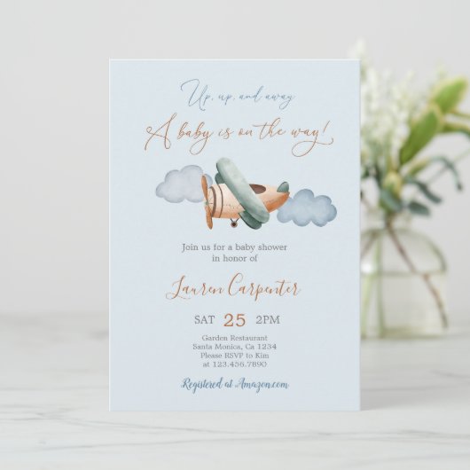 Baby shower Boy Invitation Kaart (Staand voorkant)