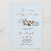 Baby shower Boy Invitation Kaart (Voorkant / Achterkant)