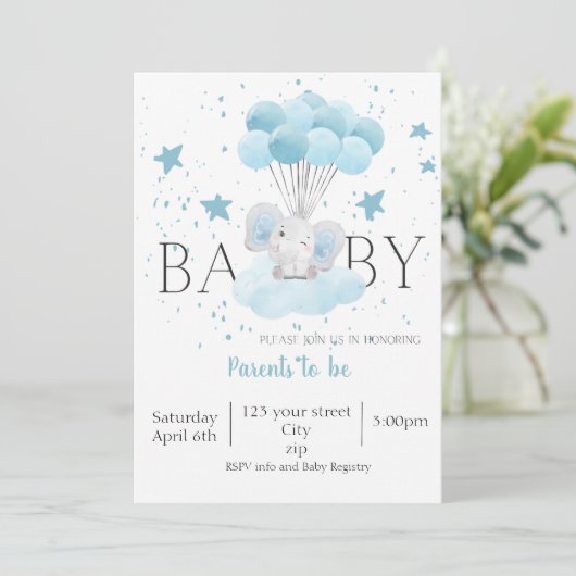 Baby shower Boy Kaart (Staand voorkant)