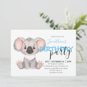 Baby shower Boy Koala Uitnodiging (Staand voorkant)