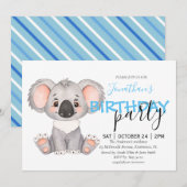 Baby shower Boy Koala Uitnodiging (Voorkant / Achterkant)