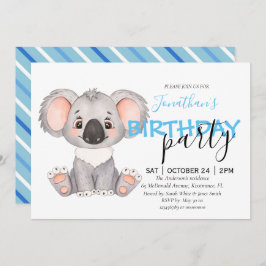 Baby shower Boy Koala Uitnodiging