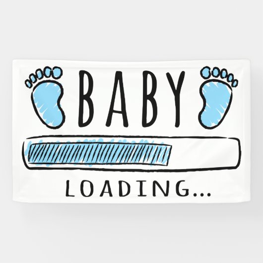 Baby shower Boy | Lading babyjongen Spandoek (Horizontaal)