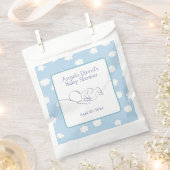 Baby shower Boy Line Art Blue Sky & Clouds Bedankzakje (Geknipt)