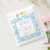Baby shower Boy Line Art Blue Sky & Clouds Bedankzakje (Gezegeld)