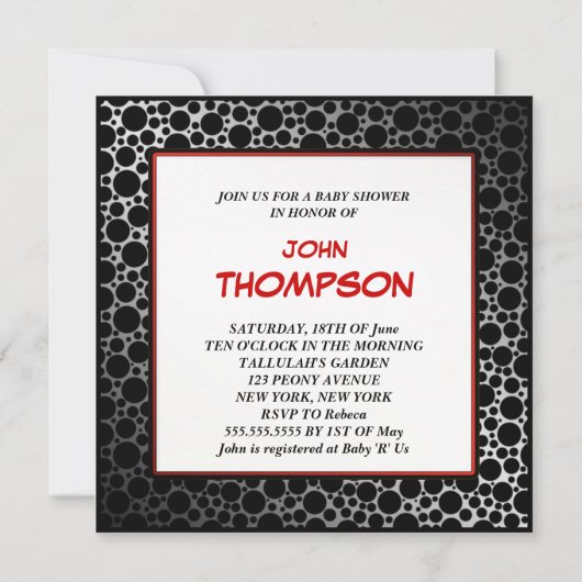 baby shower BOY Little Gentleman Whiskers Card Kaart (Achterkant)