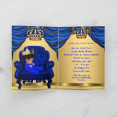 Baby shower Boy Little Prince Royal Blue Folded (Binnen)