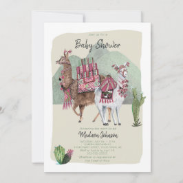 Baby shower Boy | Llamas en Cactus | Uitnodigingen
