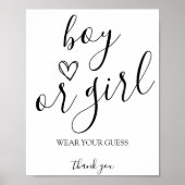 Baby shower Boy of Girl Genderspel Teken Poster (Voorkant)