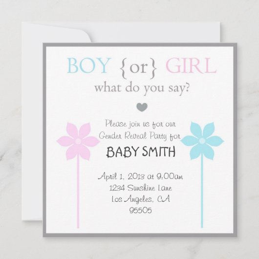 baby shower Boy of Girl Uitnodiging (Voorkant)