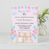 Baby shower boy or girl invitation kaart (Staand voorkant)