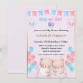 Baby shower boy or girl invitation kaart (Voorkant / Achterkant)