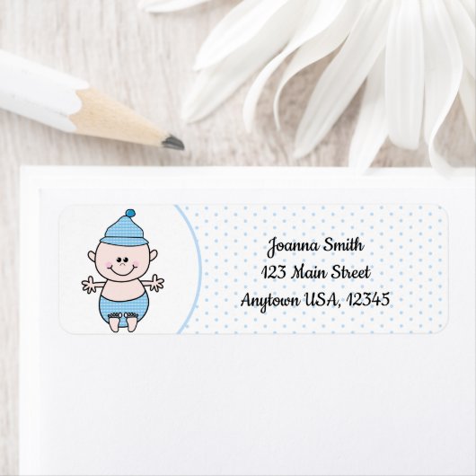 Baby shower Boy Polka Dot Adres Etiket (Insitu)