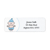 Baby shower Boy Polka Dot Adres Etiket (Voorkant)