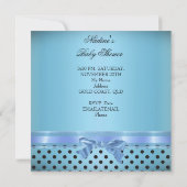 Baby shower Boy Polka Dot Blue Prince Crown Black Kaart (Achterkant)
