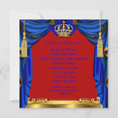 Baby shower Boy Prince Royal Blue Ethnic Kaart (Achterkant)
