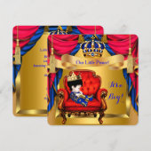 Baby shower Boy Prince Royal Blue Gold C Kaart (Voorkant / Achterkant)