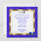 Baby shower Boy Prince Royal Blue Shoe Kaart (Achterkant)