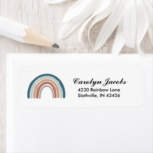 Baby shower Boy Rainbow Return Label (Insitu)