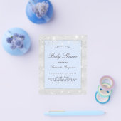 Baby shower Boy Silver Blue Budget Uitnodiging Flyer (Enkel)