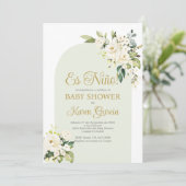 Baby shower Boy Spaans Uitnodiging (Staand voorkant)