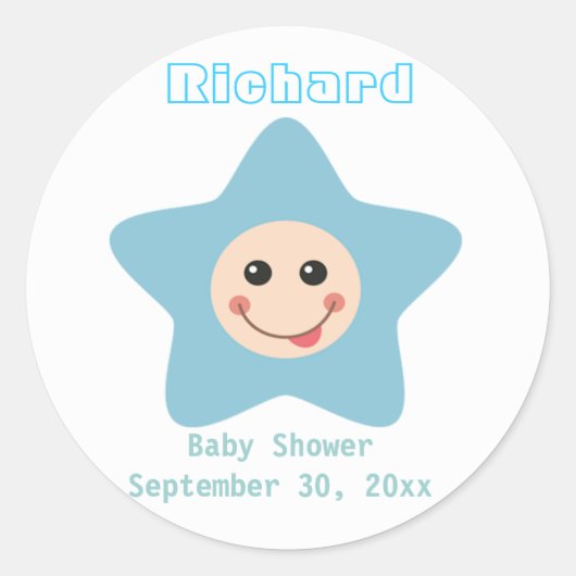 Baby shower Boy Sticker Invite (Voorkant)